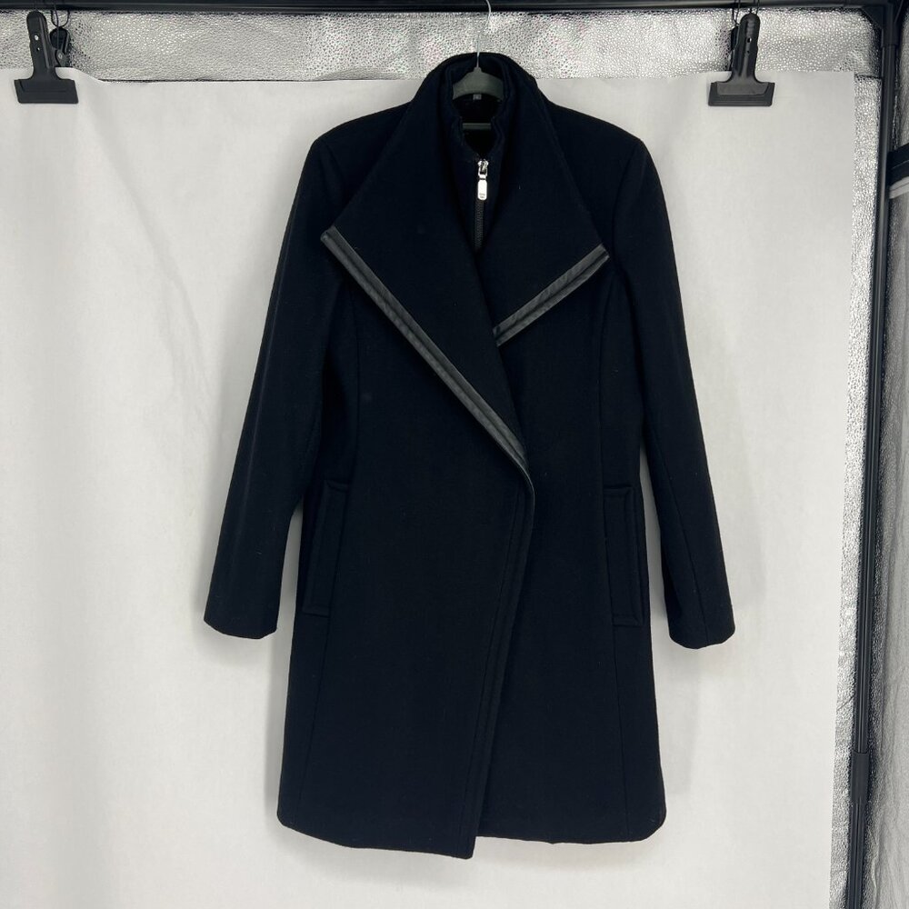 Calvin Klein Size 8 Black Asymmetrical Coat